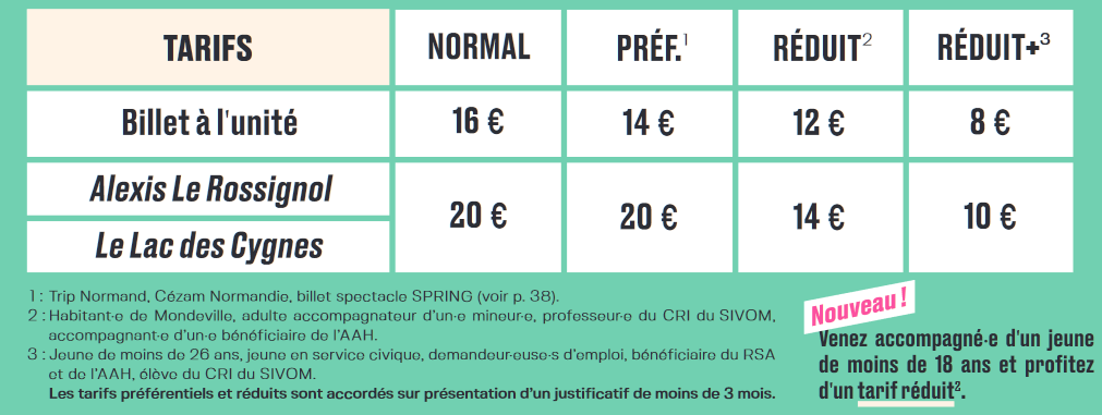 Tarifs billetterie 2023-2024 La Renaissance Tarifs billetterie 2023-2024 La Renaissance