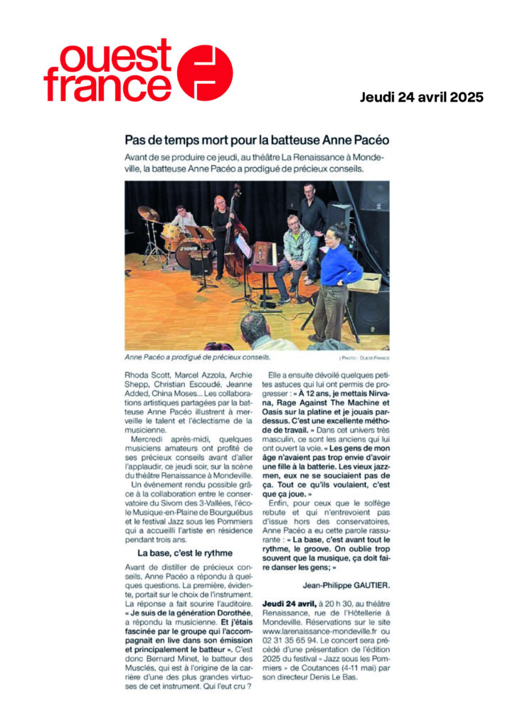 Article Ouest-France - Anne Paceo