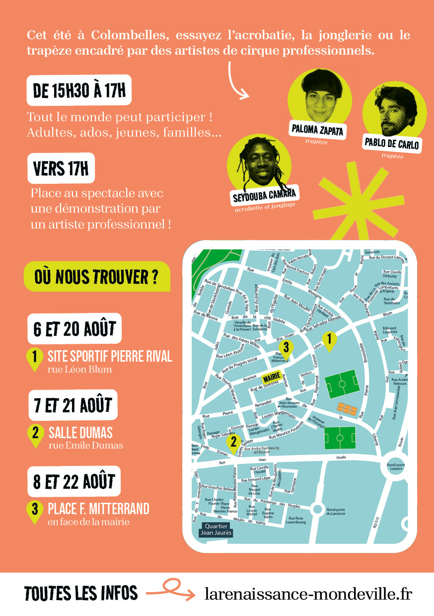 Cet été, retrouvez la caravane cirque Max et Maurice pour des ateliers cirque gratuits à Colombelles.